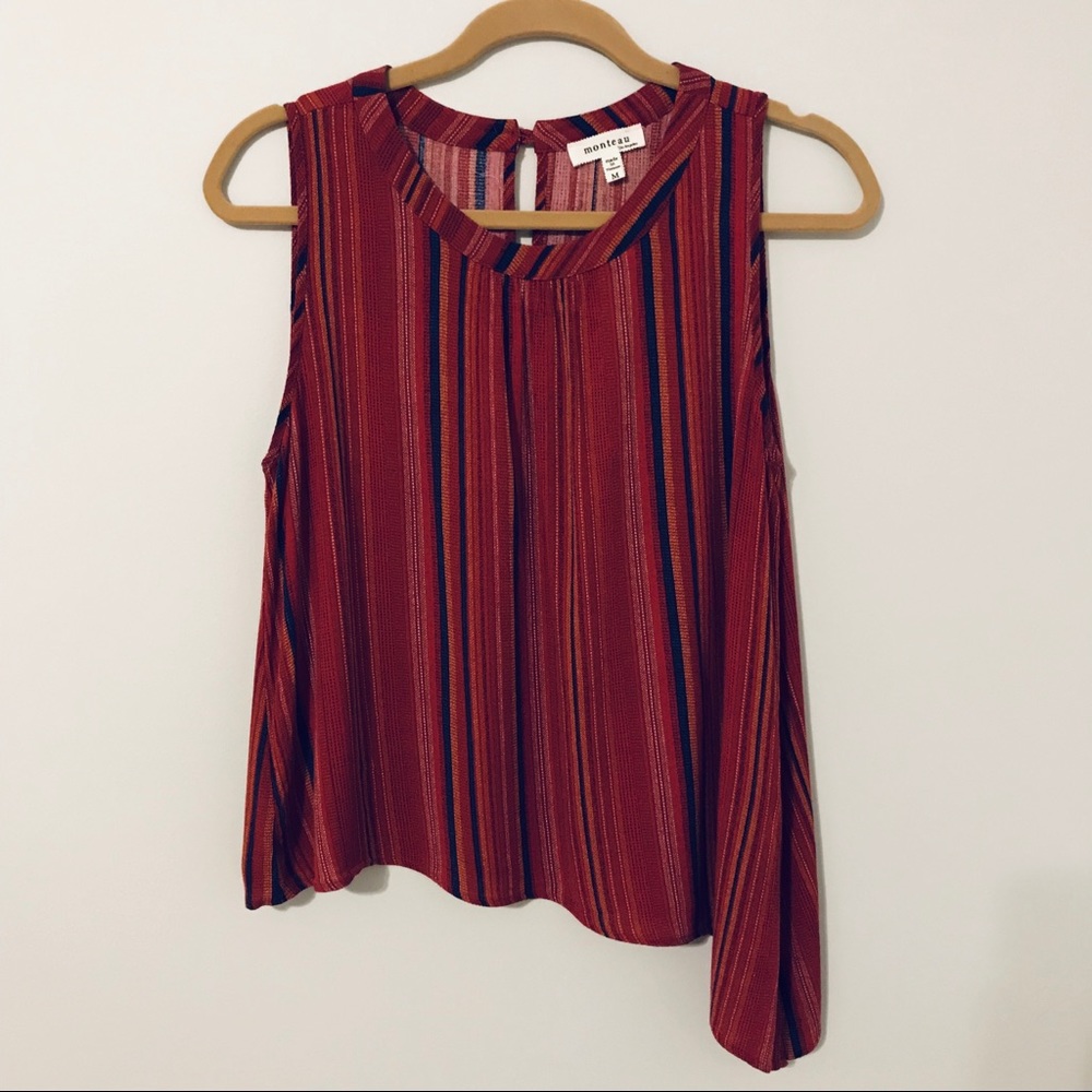 🌿Monteau LA Boho Asymmetrical Hem Tank Top